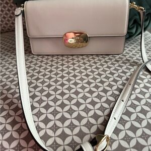 Coach Ivory Leather Crossbody Bag with Gold Accent